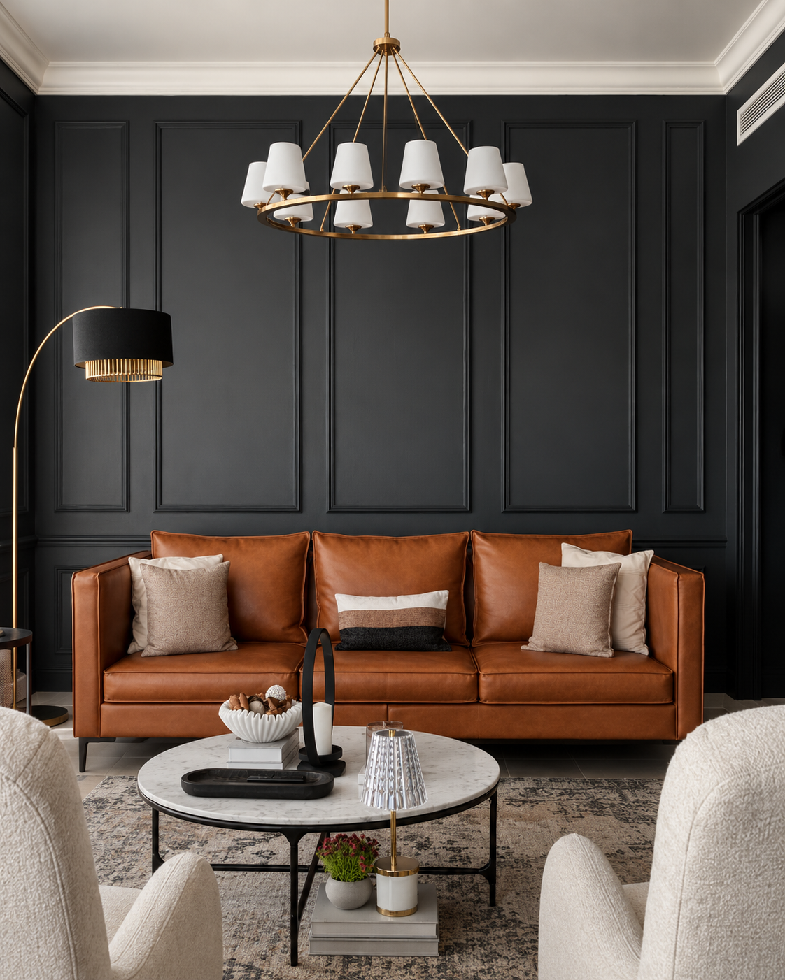 Living Room Brown Sofa
